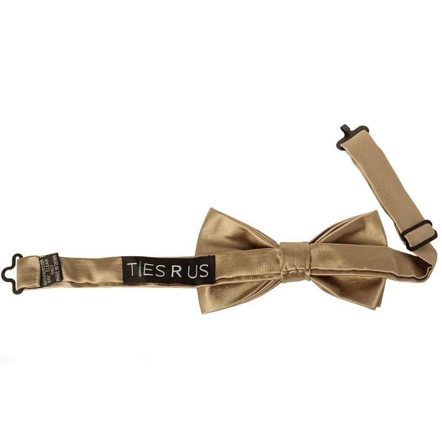 Pre Tied Iced Coffee Satin Boys Bow Tie and Pocket Square Set