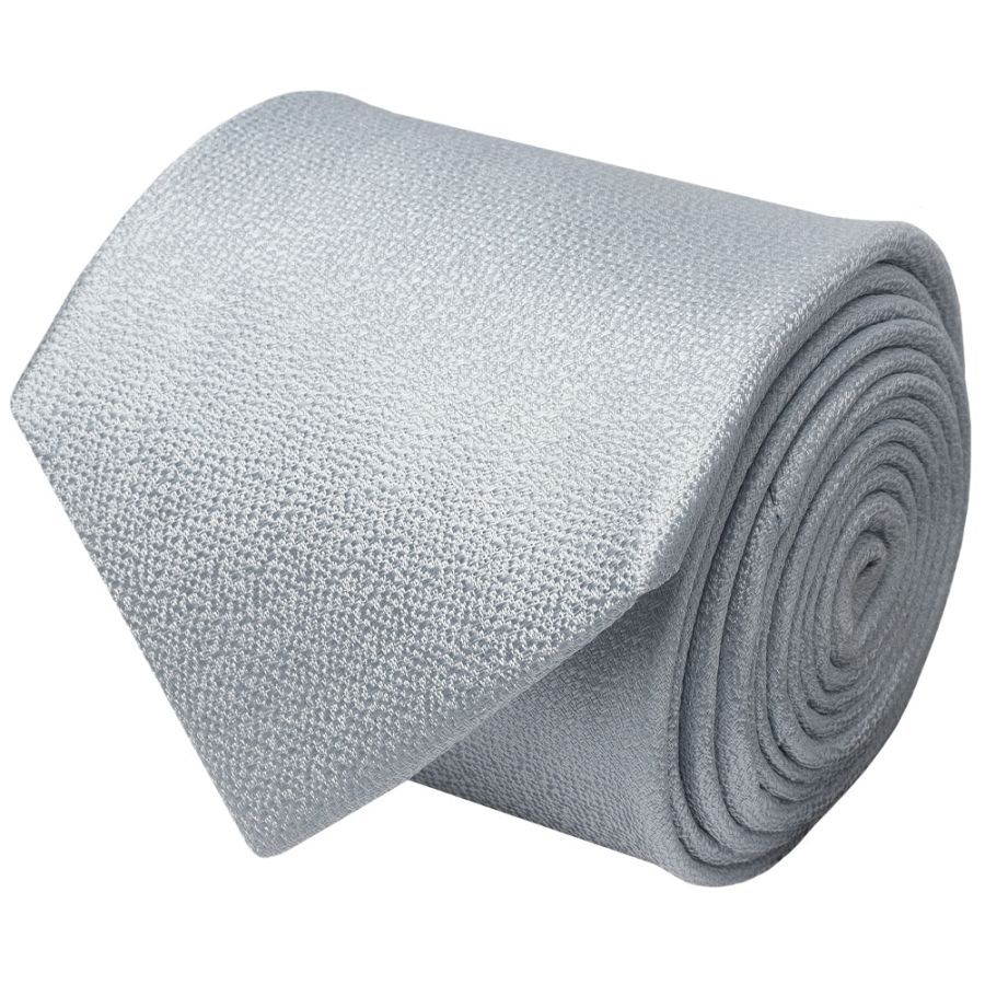 Plain Light Blue Textured Silk Classic Men's Tie