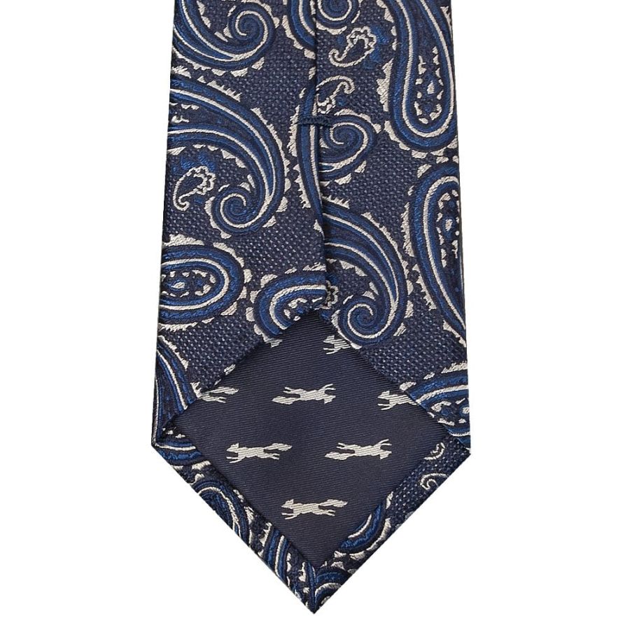 Navy Paisley Classic Men's Silk Tie