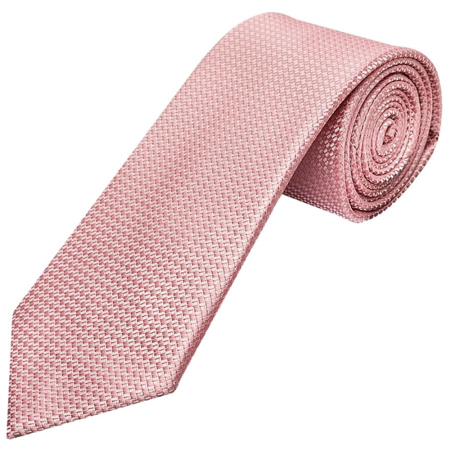 Rose Gold Textured Classic Tie and Pocket Square Set