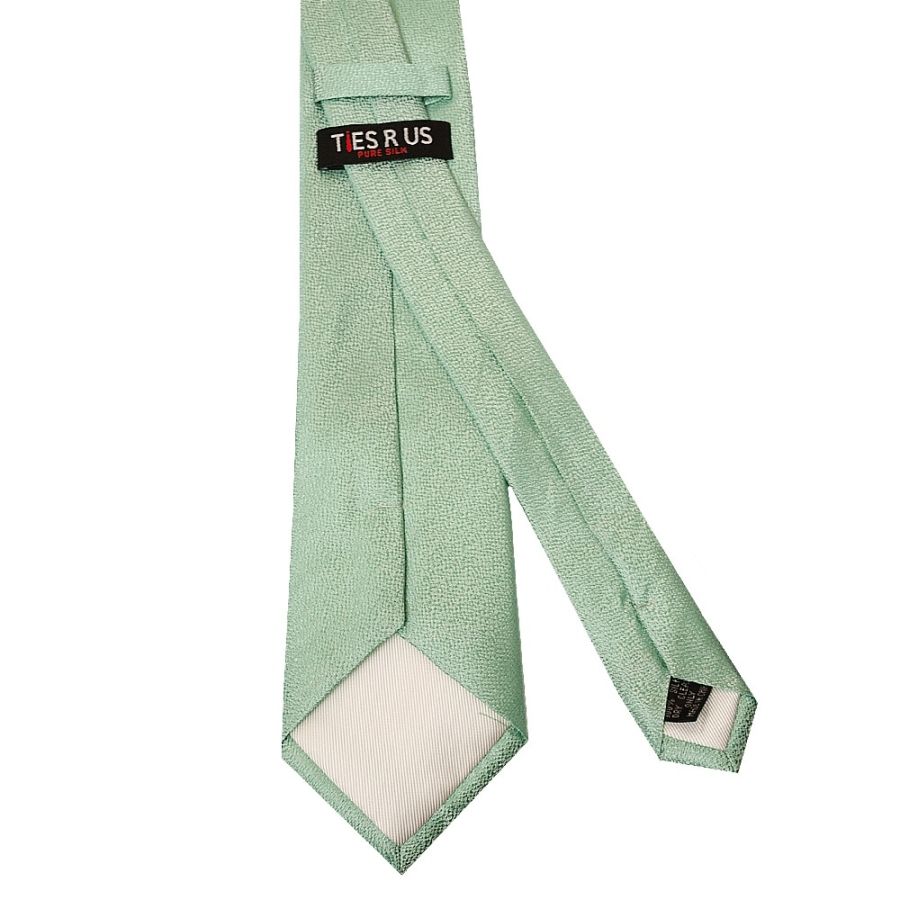 Plain Green Textured Silk Classic Men's Tie and Pocket Square Set