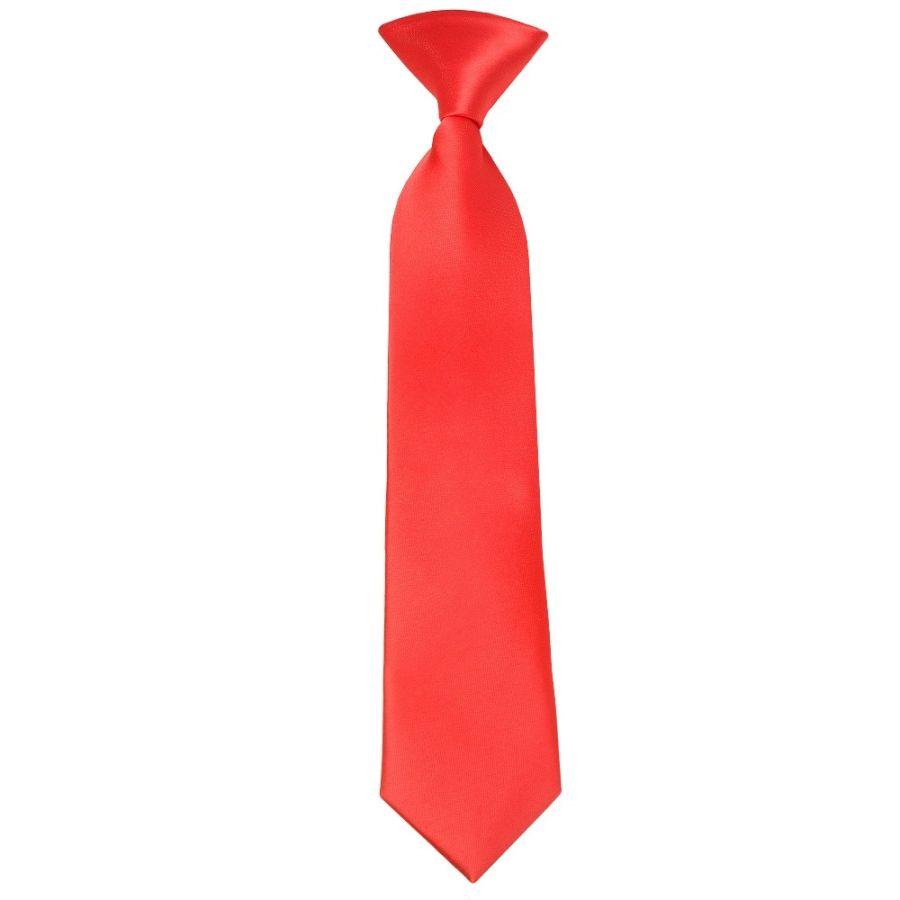 Pre Tied Coral Pink Satin Boys Tie Age 4-7