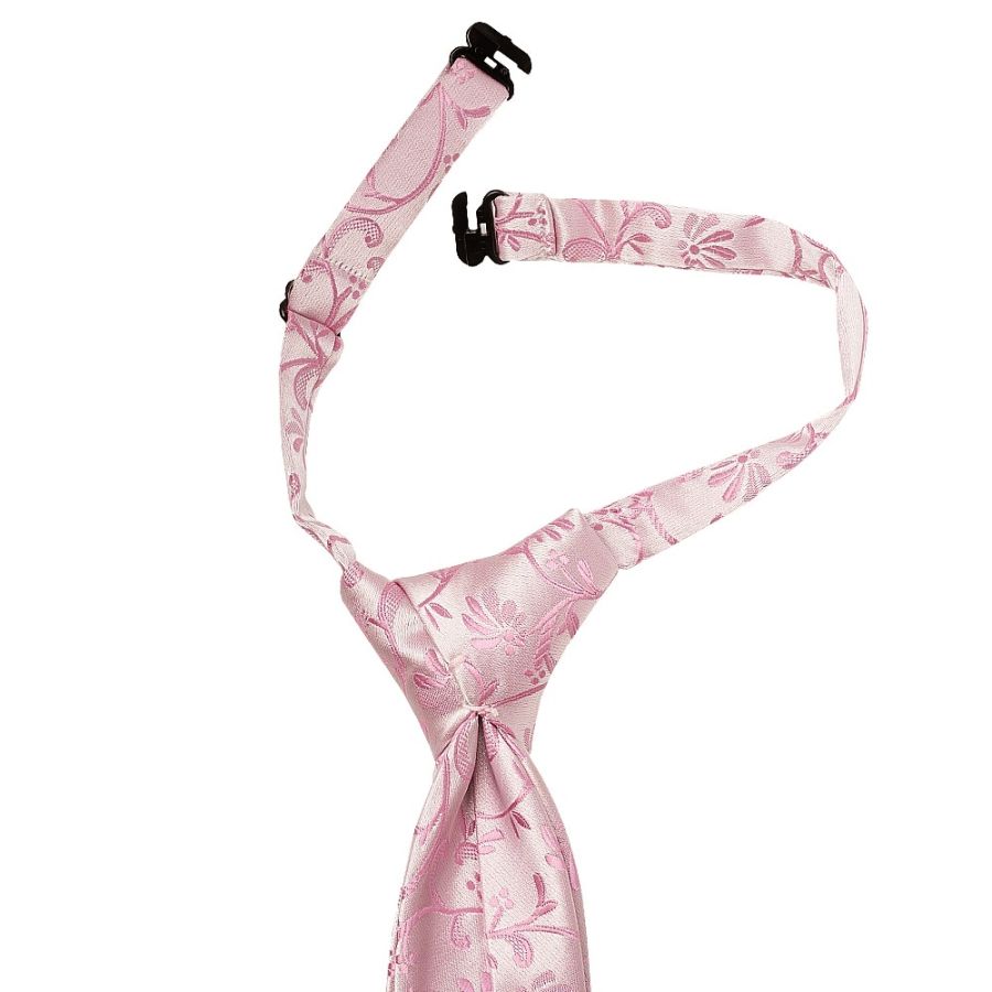 Pre Tied Dusty Pink Floral Boys Tie Age 4-7