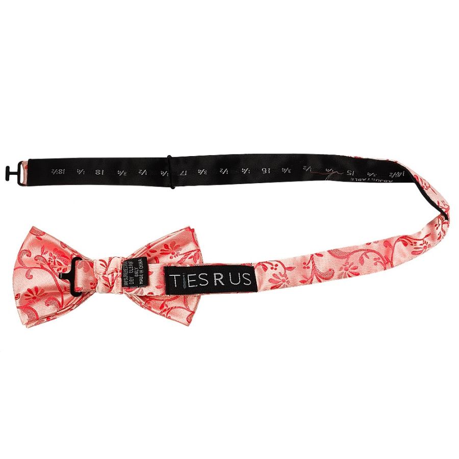 Coral Floral Handmade Men's Bow Tie