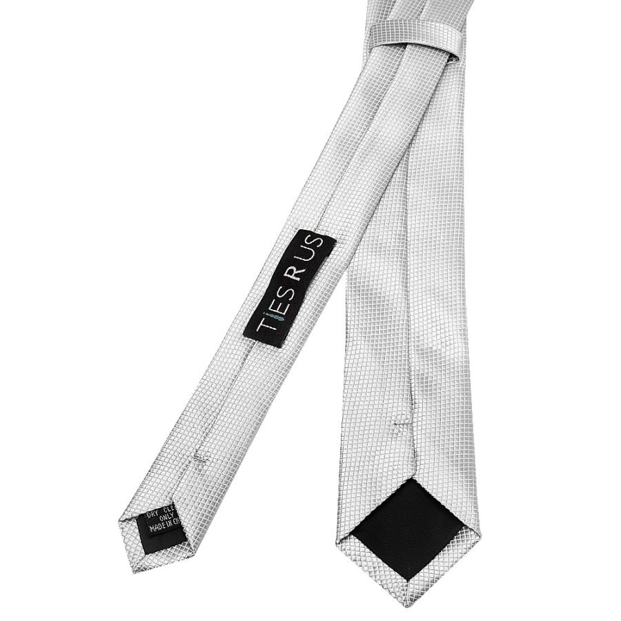 Silver Diamond Skinny Men's Tie
