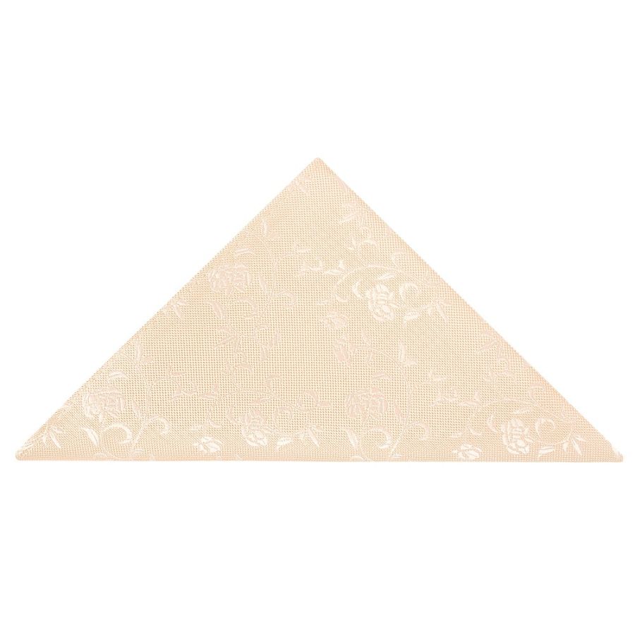 Pre Tied Light Peach and White Floral Boys Bow Tie and Pocket Square Set