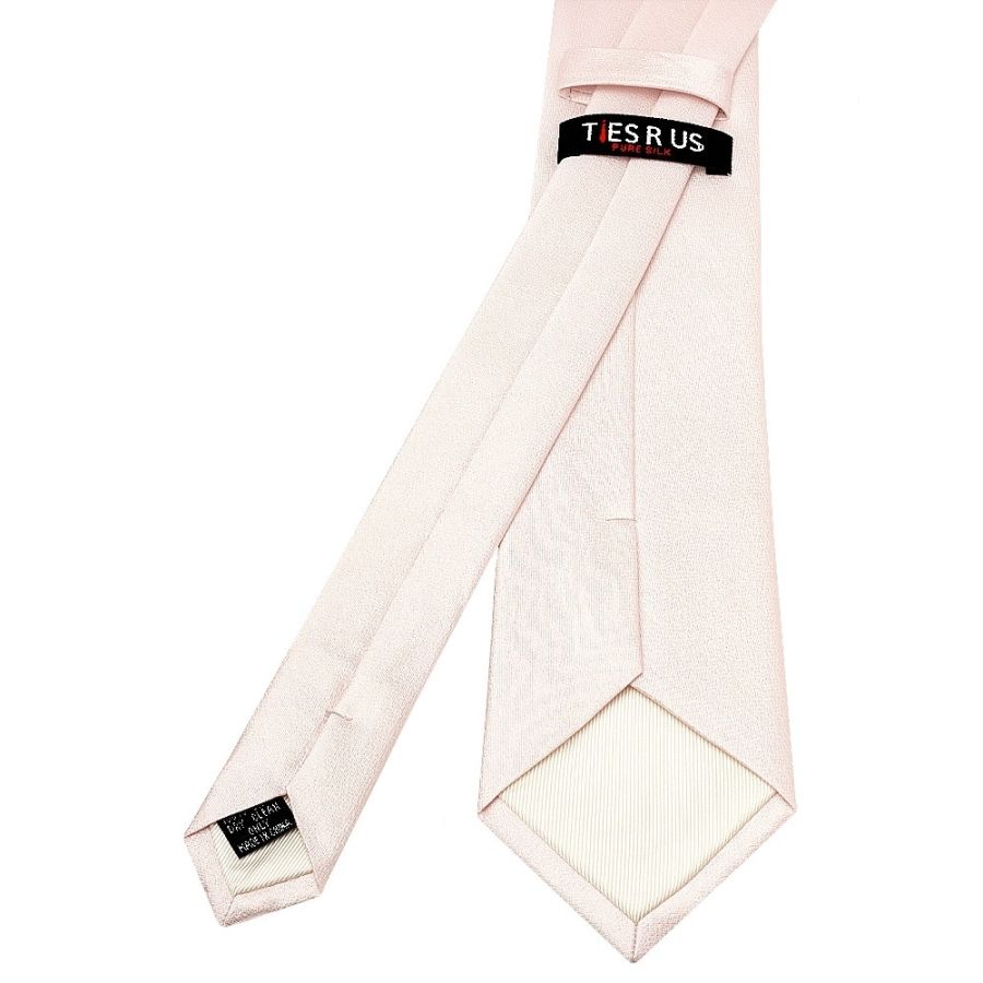 Plain Blush Silk Classic Men's Tie and Pocket Square Set
