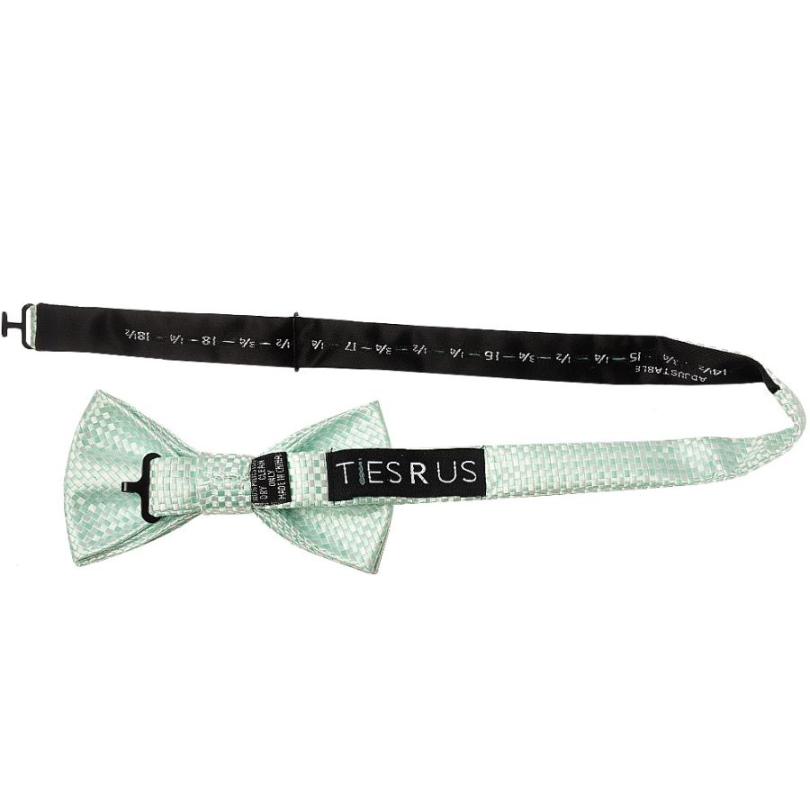 Mint Green Diamond Neat Mens Bow Tie