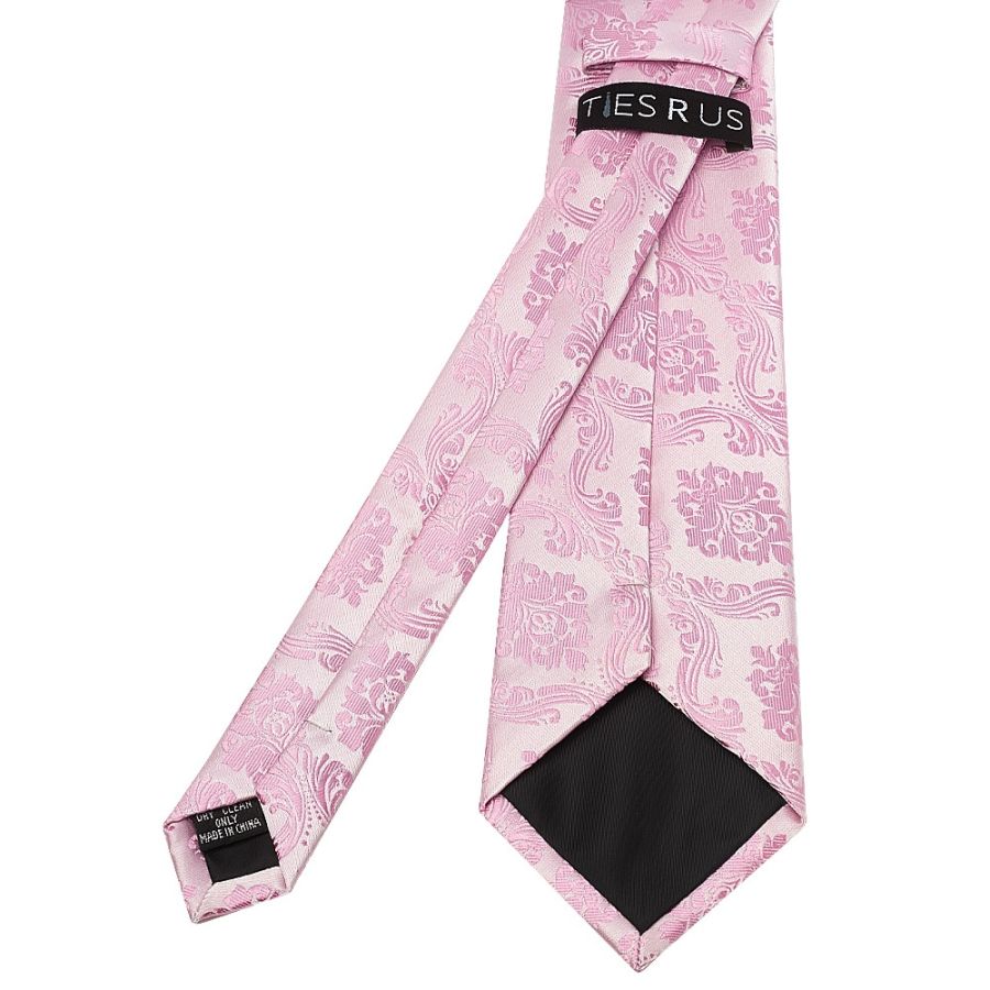 Dusty Pink Paisley Classic Men's Tie and Pocket Square Set