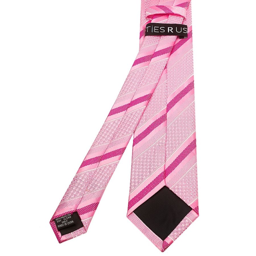Slim Pink Striped Men's Tie