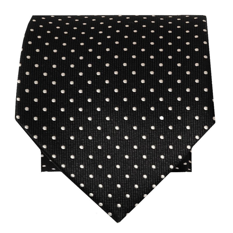 Black and White Polka Dot Classic Men's Tie