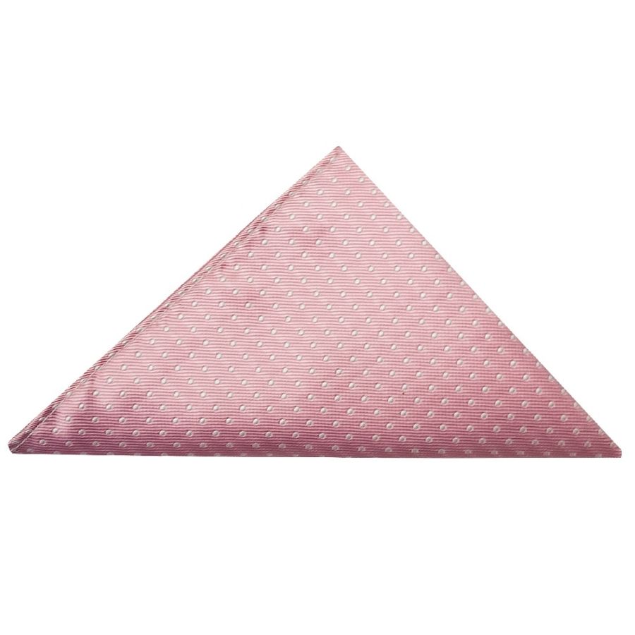 Pink and White Polka Dot Pocket Square