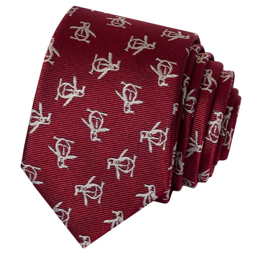 Burgundy Logo Skinny Men's Silk Tie