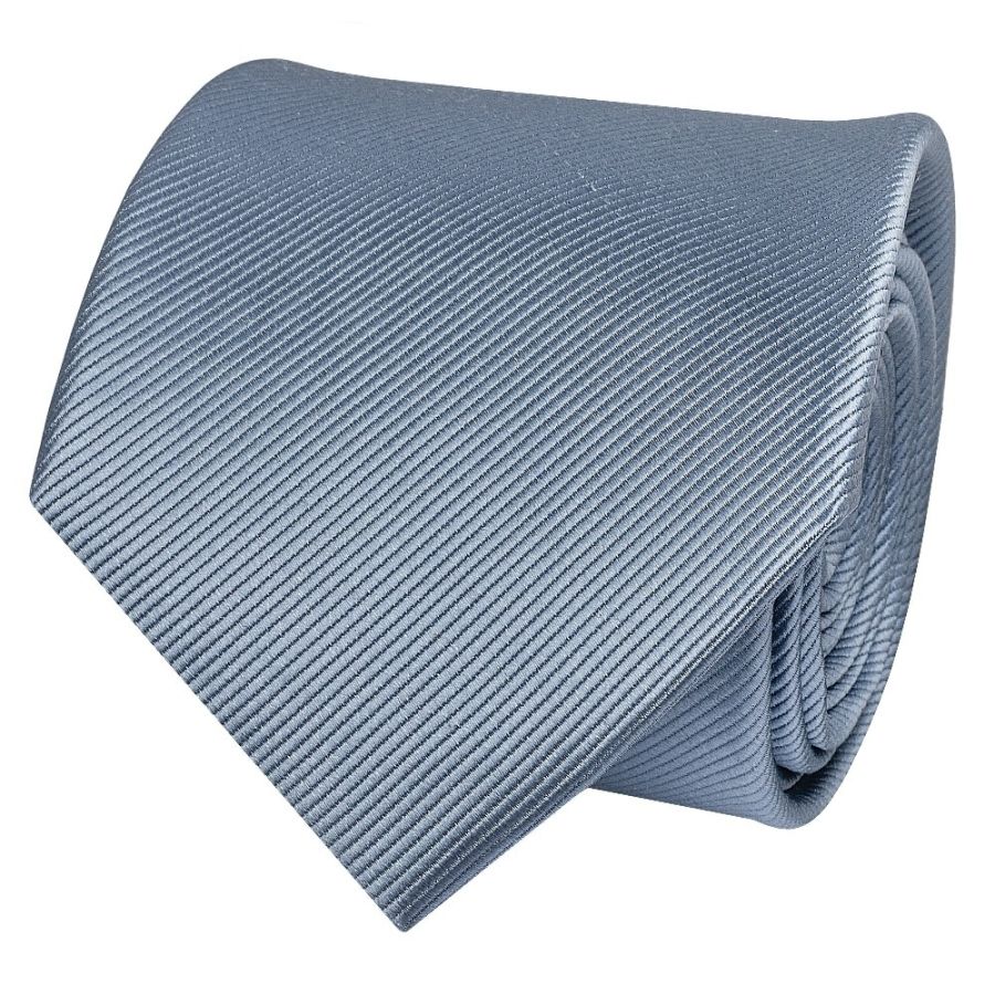 Dusty Blue Silk Twill Classic Men's Tie and Pocket Square Set