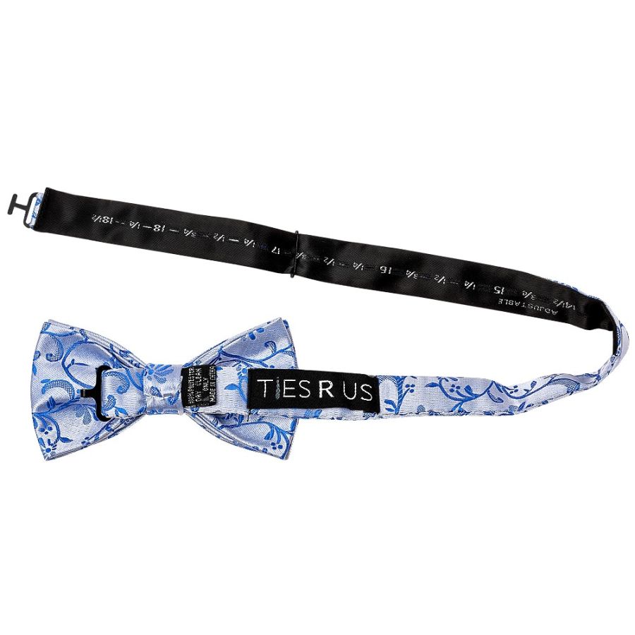 Royal Blue Floral Handmade Mens Bow Tie