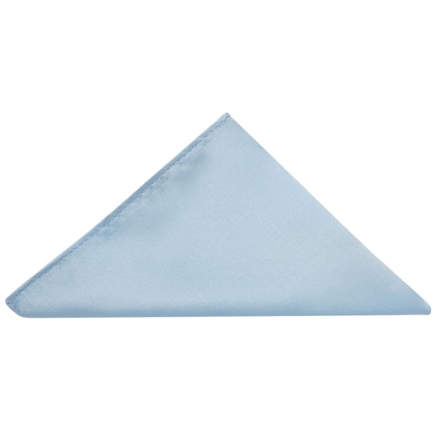 Plain Light Blue Satin Classic Men's Tie Pocket Square Set