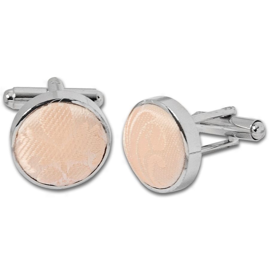 Light Peach Paisley Cufflinks
