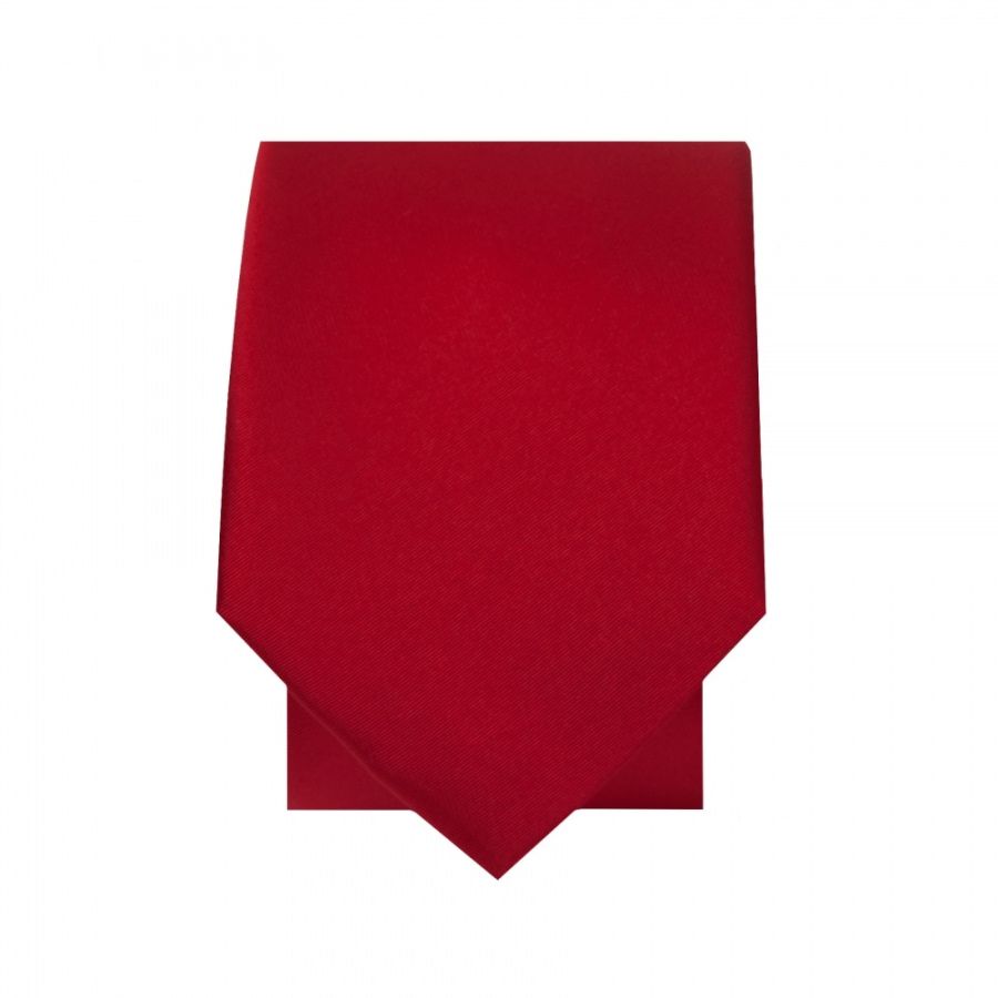 Plain Scarlet Red Satin Silk Skinny Men's Tie