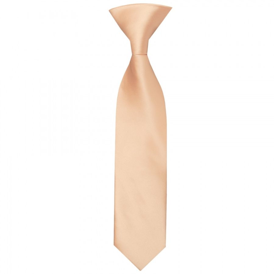 Pre Tied Light Peach Satin Boys Tie Age 4-7