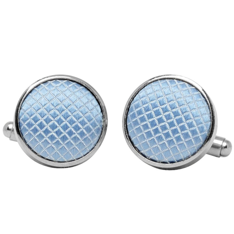 Mens Dusty Blue Textured Stripe Silk Classic Tie Pocket Square and Cufflinks Box Set