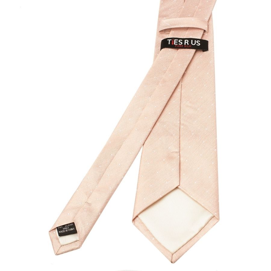 Pink with White Spot Silk Classic Tie and Pocket Square Set