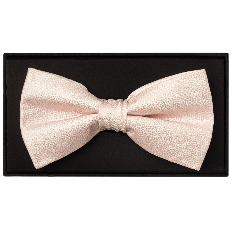 Blush Pink Textured Silk Men's Bow Tie