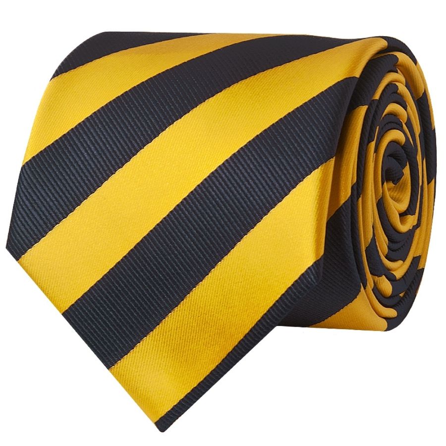 Navy and Yellow Striped Classic Men's Tie