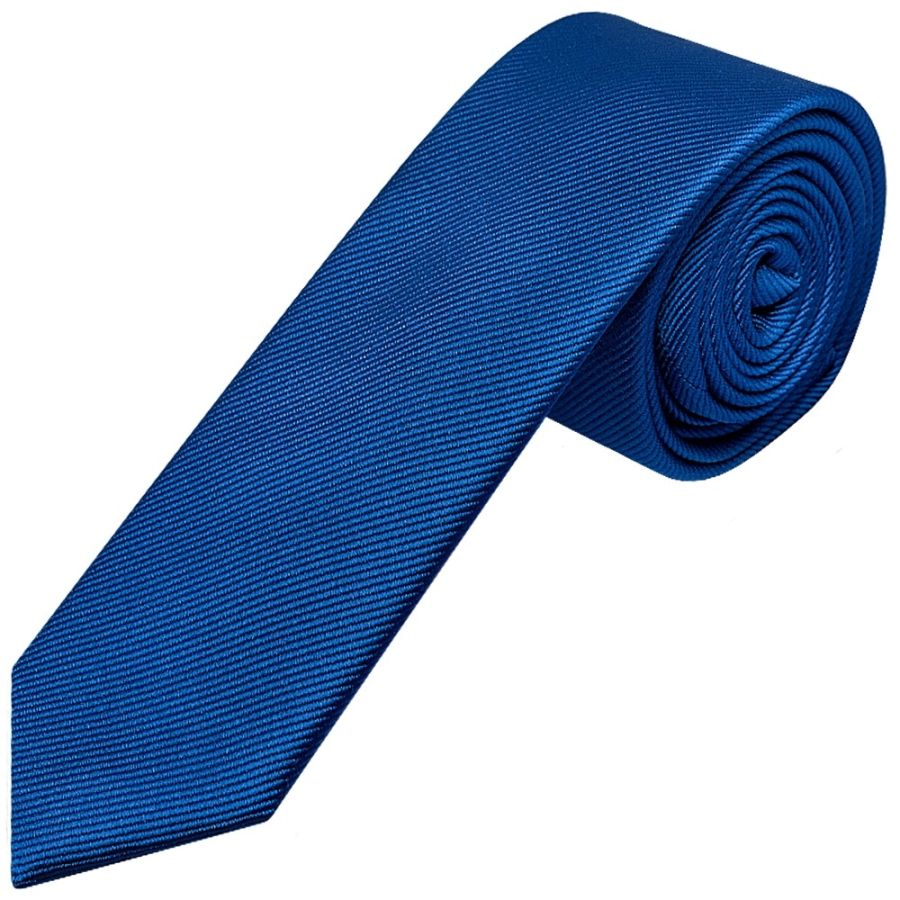 Royal Blue Silk Twill Skinny Mens Tie