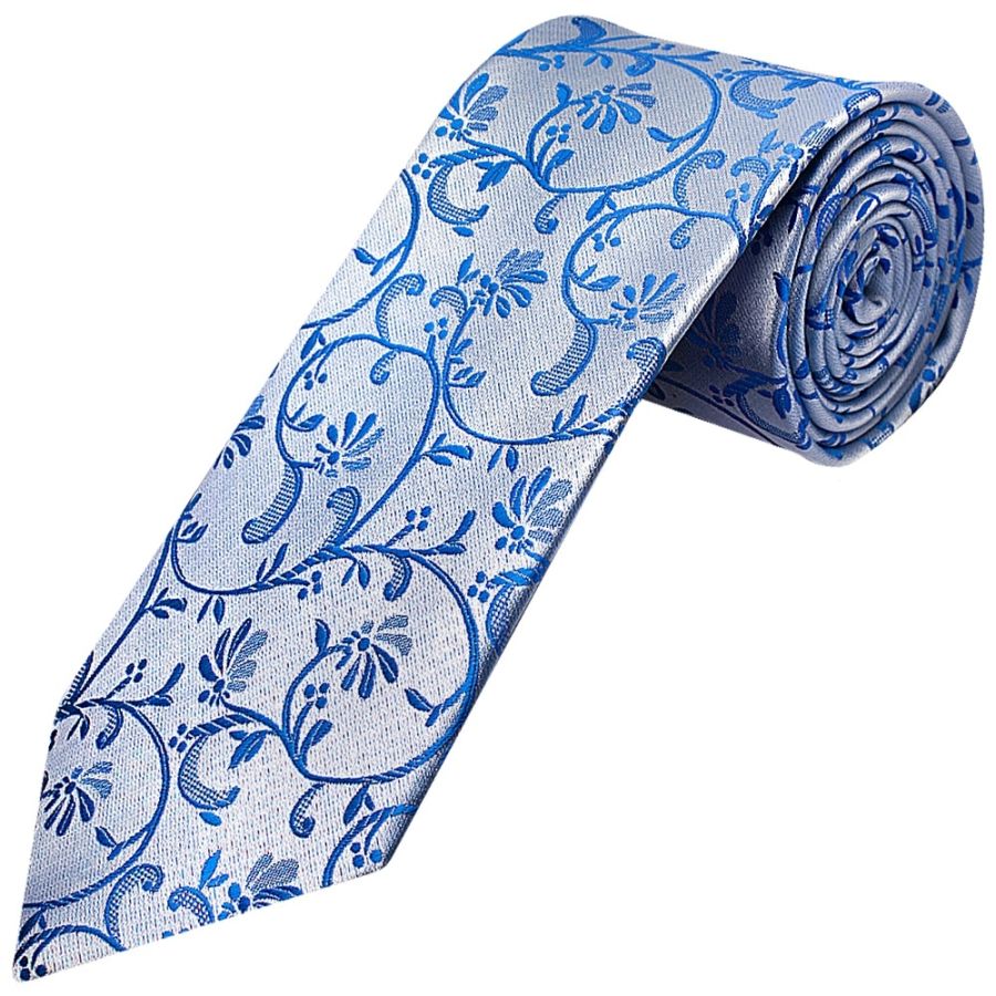 Royal Blue Floral Classic Men's Tie