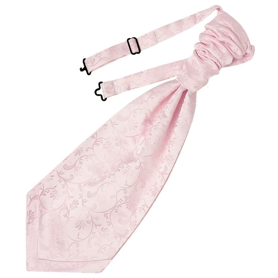 Blush Pink Floral Men's Cravat Tie and Pocket Square Set