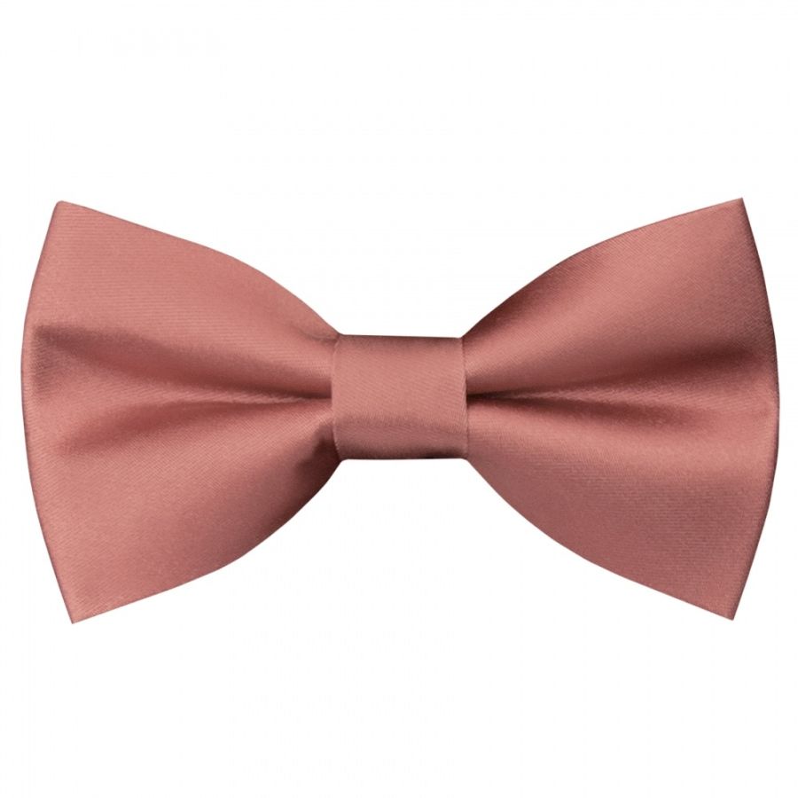 Pre Tied Rose Gold Satin Silk Boys Bow Tie Age 4-7