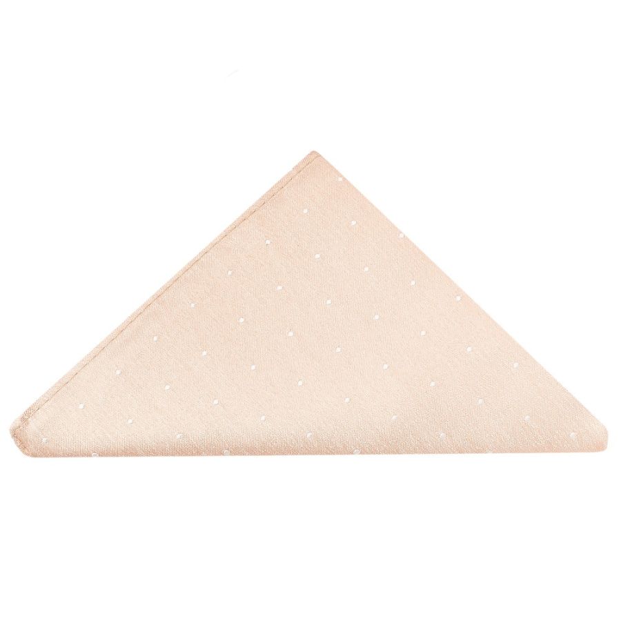 Pink with White Spot Silk Skinny Tie and Pocket Square Set