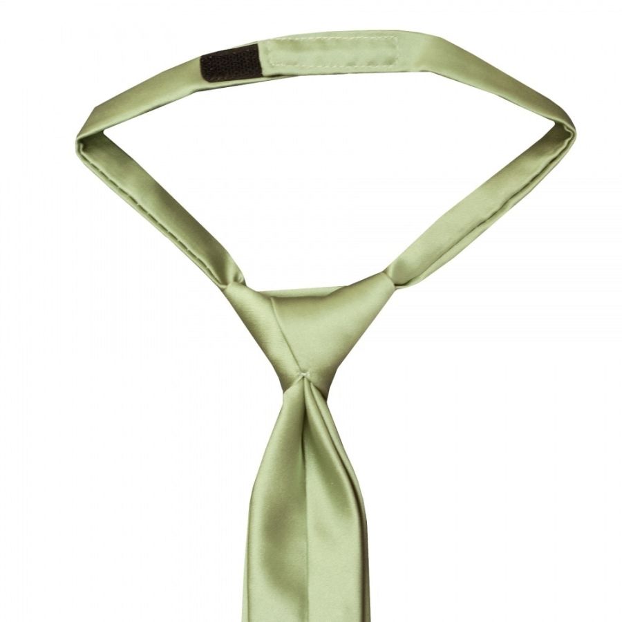 Pre Tied Sage Green Satin Boys Tie and Pocket Square Set Age 4-7