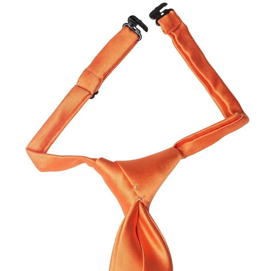 Pre Tied Burnt Orange Satin Boys Tie and Pocket Square Set Age 4-7 