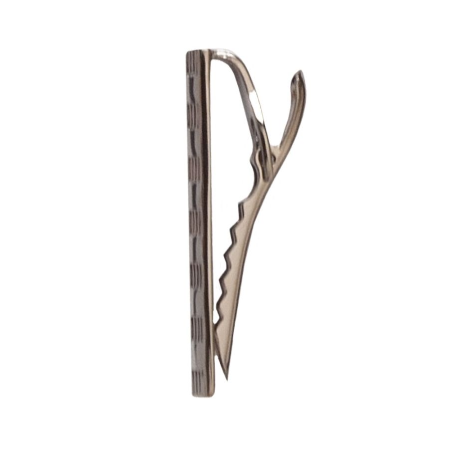 Black Textured Metal Bar Tie Clip