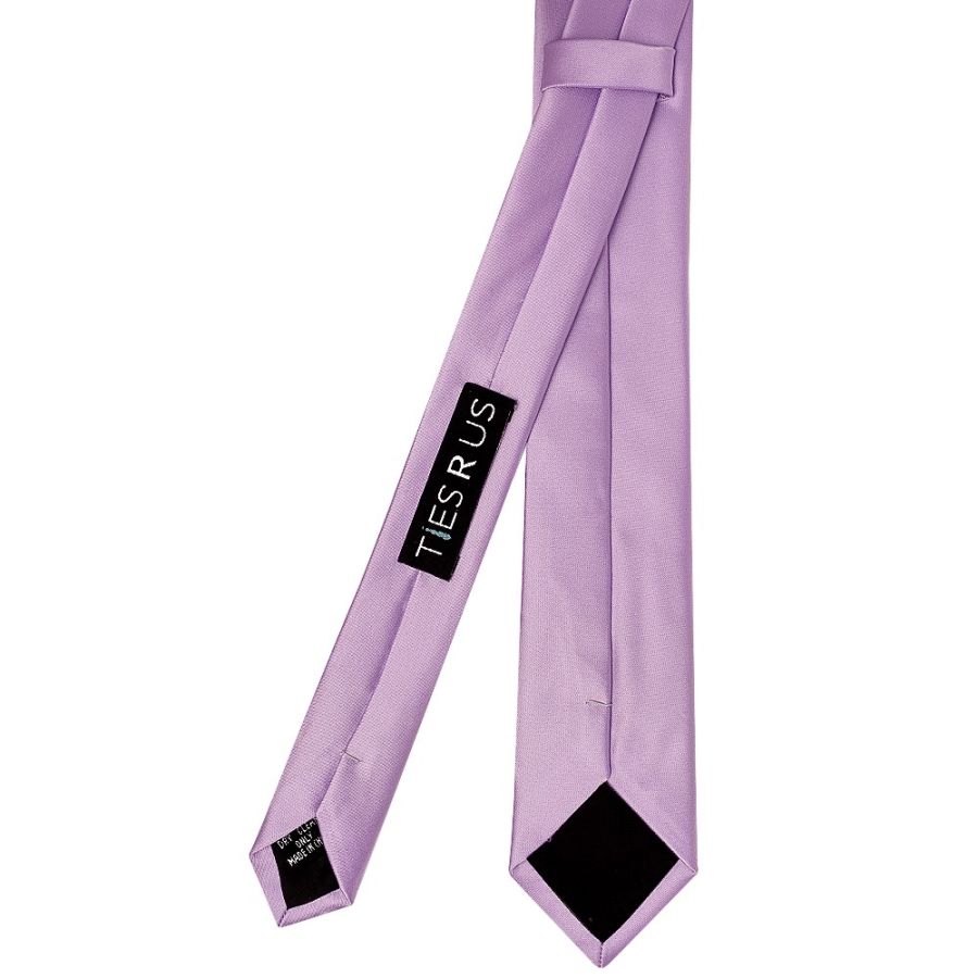 Lavender Satin Skinny Men's Tie and Pocket Square Set