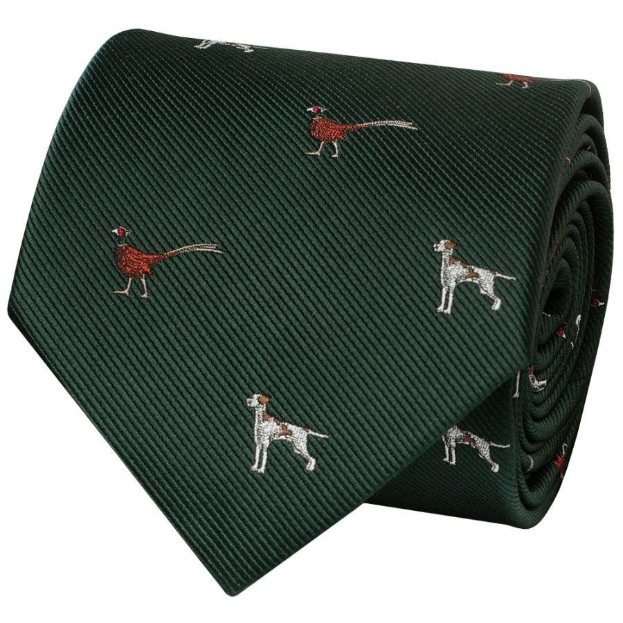 Bottle Green Dog and Pheasant Classic Men's Tie
