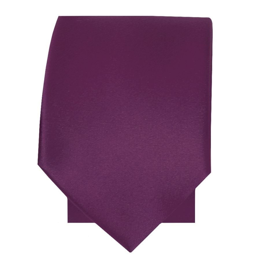 Plain Plum Satin Skinny Boys Tie