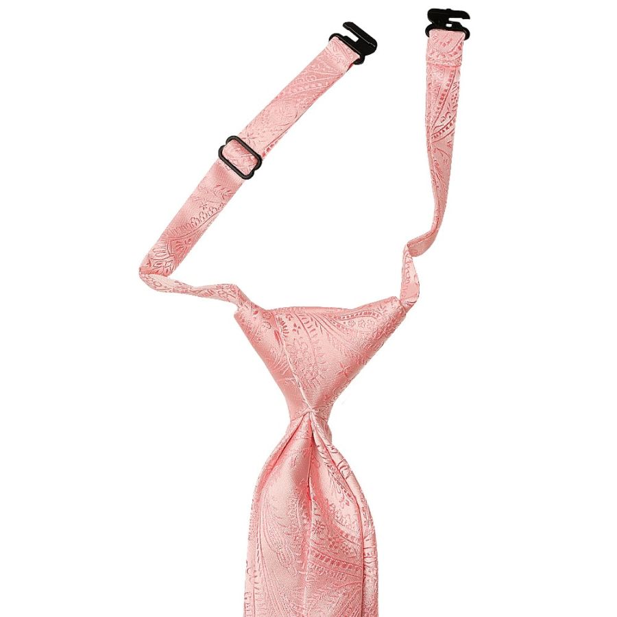 Pre Tied Light Pink Paisley Boys Tie Age 4-7