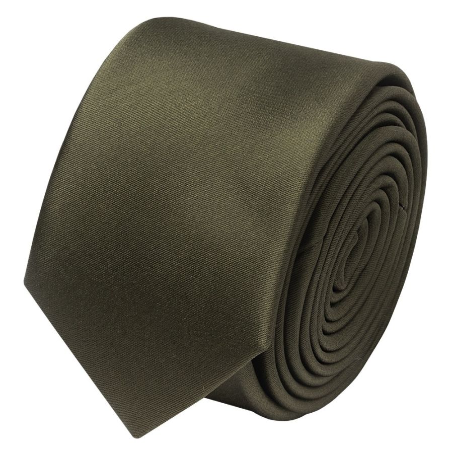 Plain Leaf Green Satin Skinny Boys Tie and Pocket Square Set