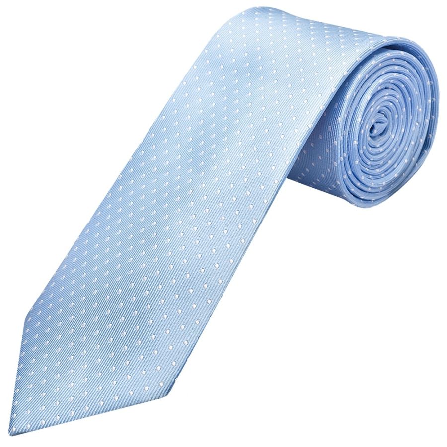 Light Blue and White Polka Dot Classic Men's Tie