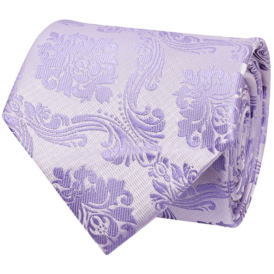 Lilac Paisley Classic Men's Tie and Pocket Square Set