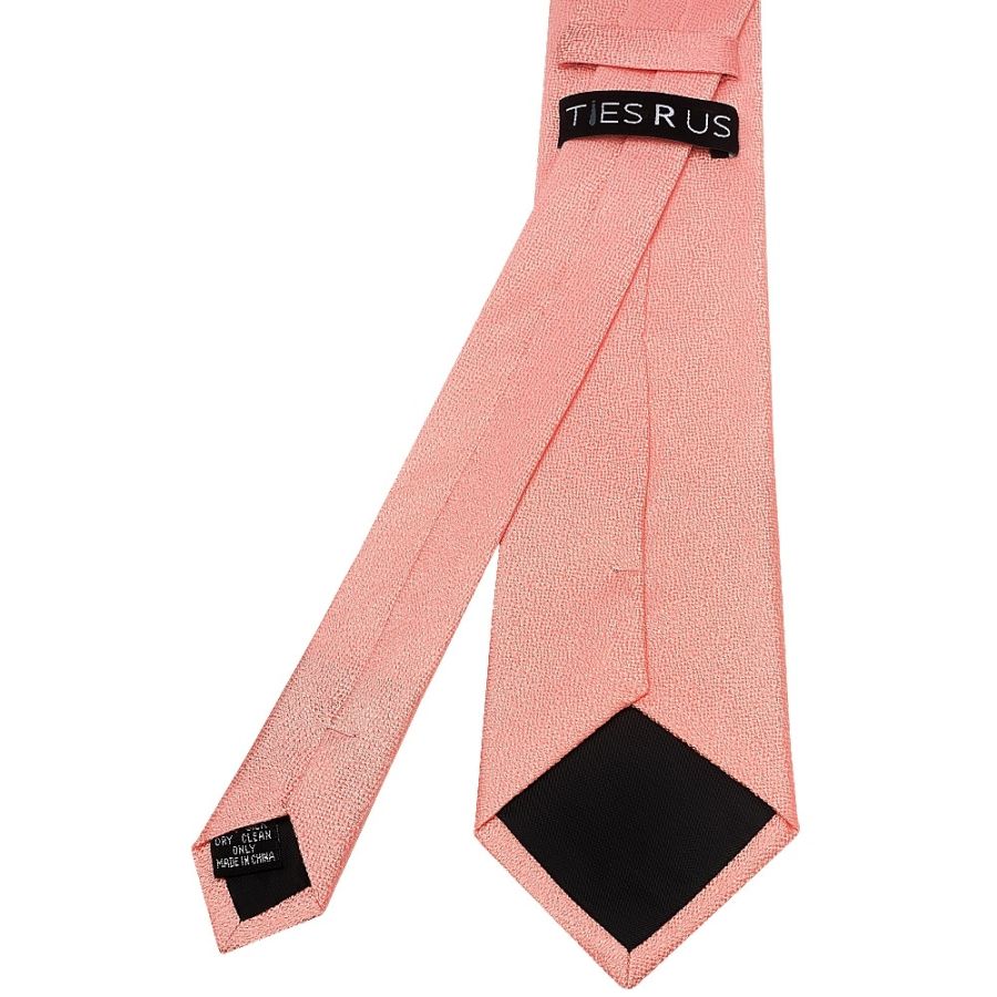 Plain Pink Textured Silk Classic Men's Tie