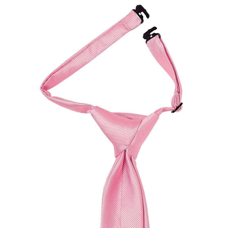 Pre Tied Blush Pink Twill Silk Boys Tie Age 4-7