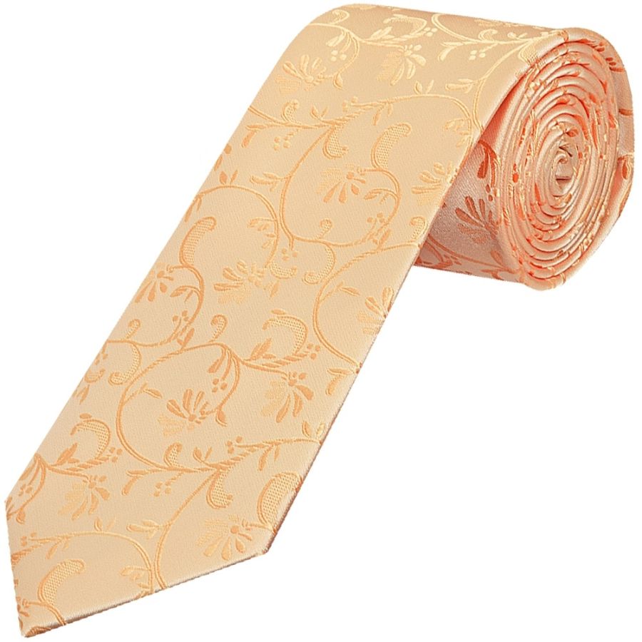 Peach Floral Classic Men's Tie