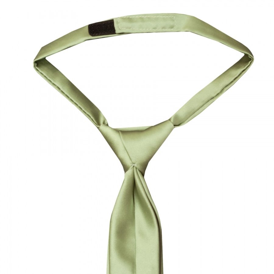 Pre Tied Sage Green Satin Boys Tie Age 4-7