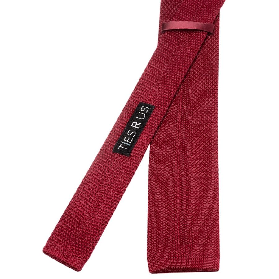 Red Wine Knitted Skinny Men's Tie