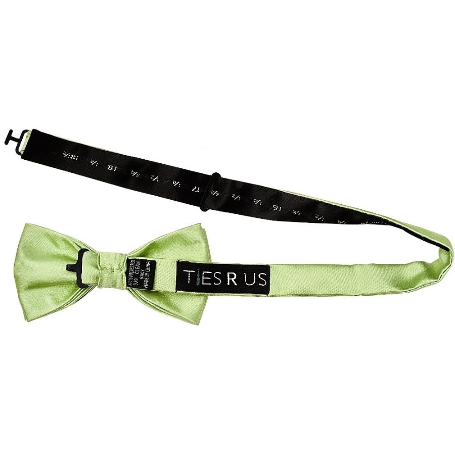 Plain Light Sage Handmade Mens Bow Tie and Pocket Square Set