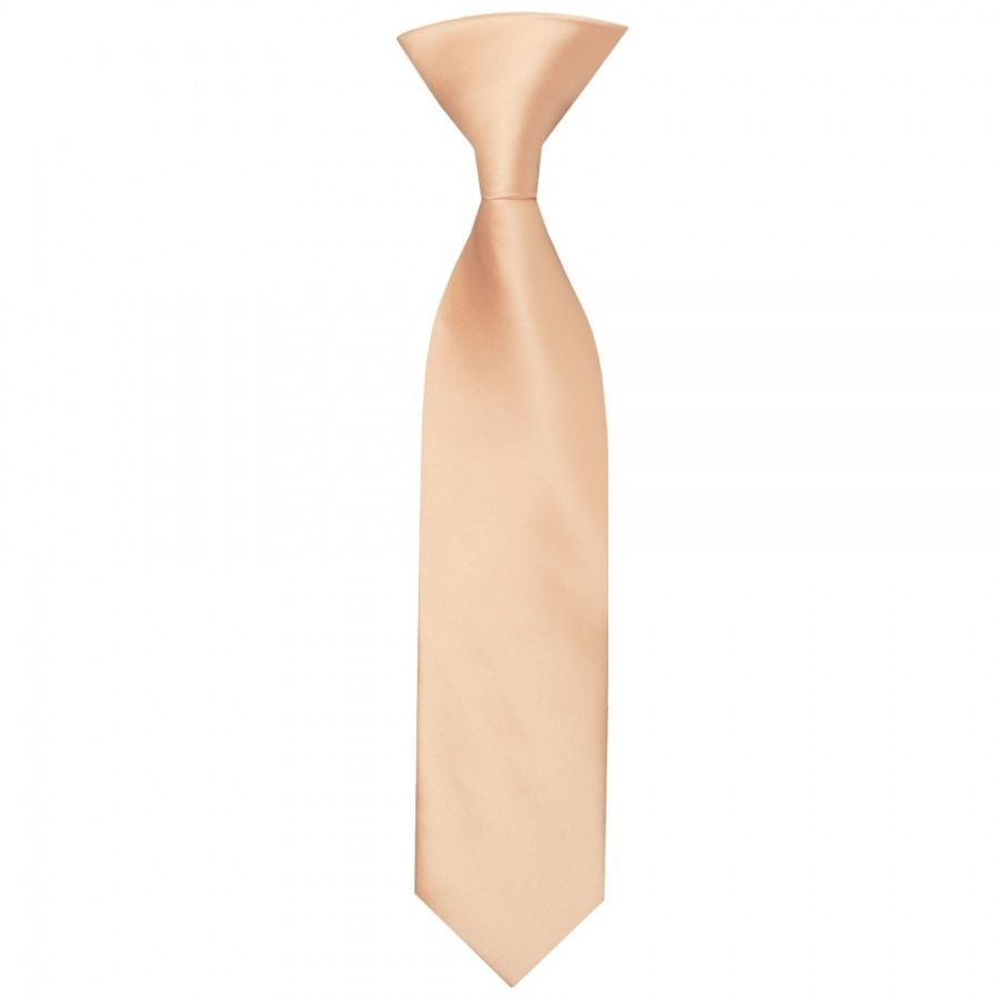 Pre Tied Light Peach Satin Boys Tie and Pocket Square Set Age 4-7