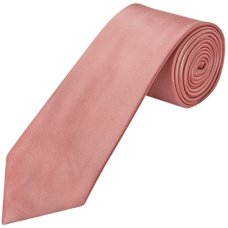 Rose Gold Satin Classic Men's Tie and Pocket Square Set